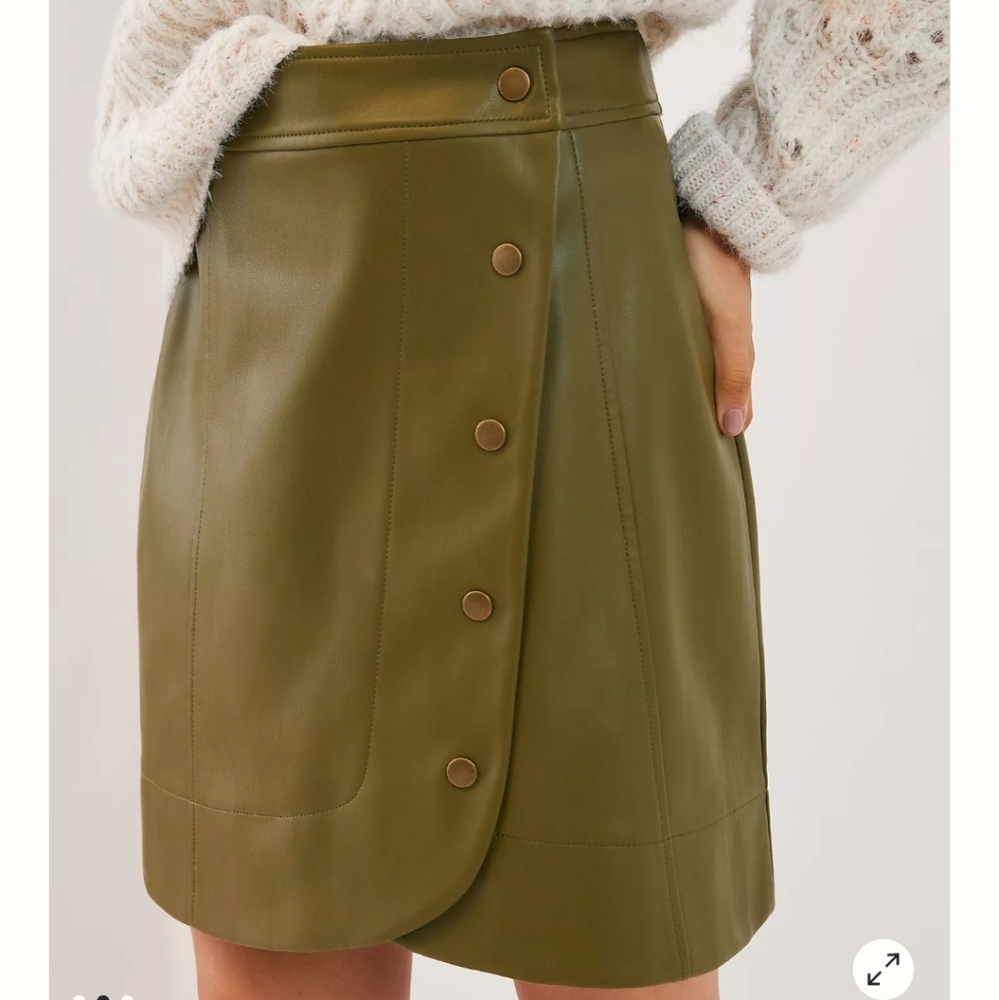 NWT Anthropologie Tanya Faux Leather Mini Skirt